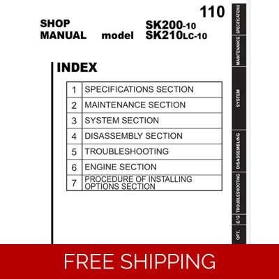 KOBELCO SK200-10, SK210LC-10 WORKSHOP MANUAL KOBELCO SK200-10, SK210LC-10 WORKSHOP MANUAL